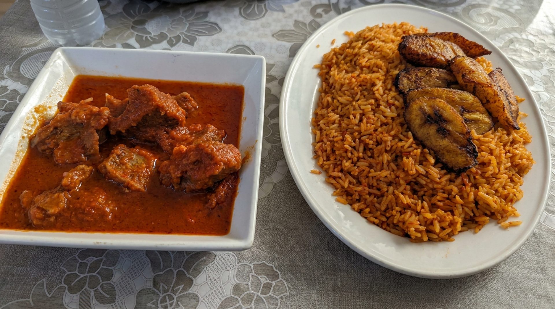 Jollof rice with plantain